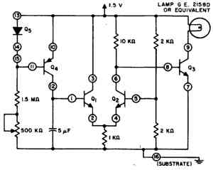 Схема 10-секундной задержки с напряжением питания 1,5 В Схема 10-секундной задержки с напряжением питания 1,5 В