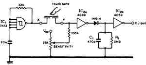 Сенсорный переключатель для управления логическими схемами Сенсорный переключатель для управления логическими схемами