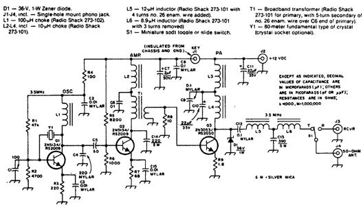 Маломощный CW-передатчик 80-метрового диапазона для QRP-связи Маломощный CW-передатчик 80-метрового диапазона для QRP-связи