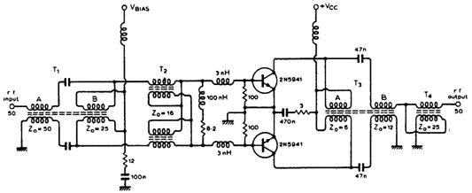 Двухтактный ВЧ-усилитель мощности на 50 Вт Двухтактный ВЧ-усилитель мощности на 50 Вт
