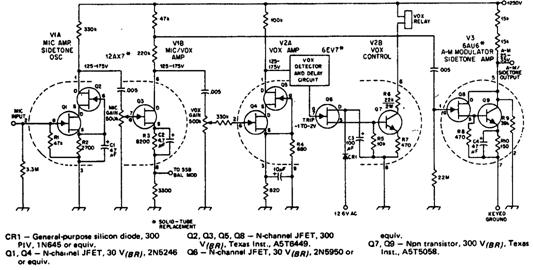 Схема замены НЧ-радиоламп транзисторами Схема замены НЧ-радиоламп транзисторами