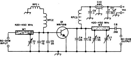 Усилитель мощности на 15 Вт для диапазона 400 МГц Усилитель мощности на 15 Вт для диапазона 400 МГц