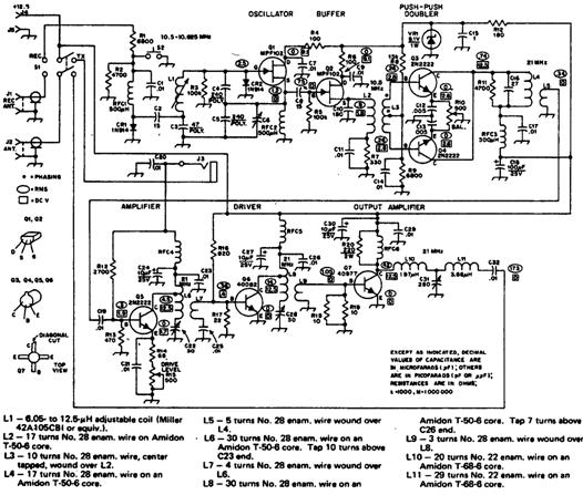 CW-приемопередатчик е генератором перестраиваемой частоты для диапазона 21—21,5 МГц CW-приемопередатчик е генератором перестраиваемой частоты для диапазона 21—21,5 МГц