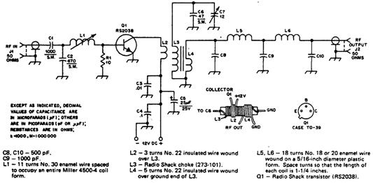 Усилитель мощностью 3,5 Вт для диапазона 40 м Усилитель мощностью 3,5 Вт для диапазона 40 м