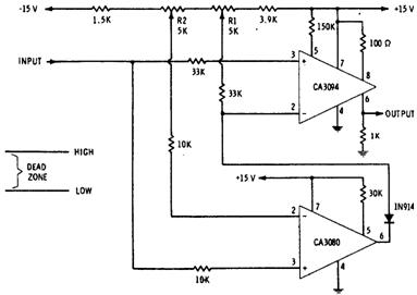 Схема для обнаружения двух граничных напряжений