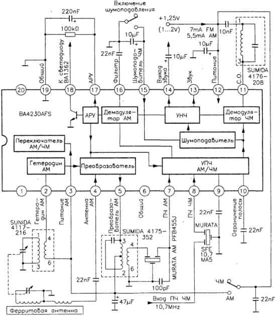 Приемник АМ/ЧМ на микросхеме BA4230AFS Приемник АМ/ЧМ на микросхеме BA4230AFS