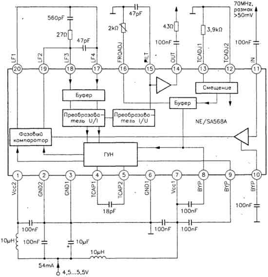 Демодулятор с фазовым контуром на микросхеме NE/SA568A