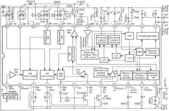 Стереофонический приемник АМ/ЧМ на микросхеме TDA7222 с питанием 3 В