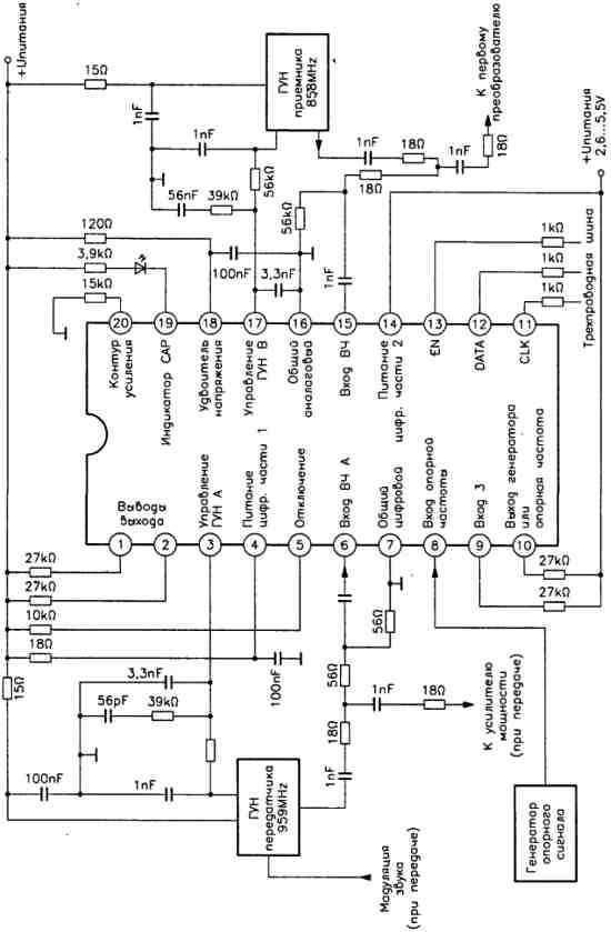 Двойной синтезатор частоты на микросхеме UMA1015 Двойной синтезатор частоты на микросхеме UMA1015